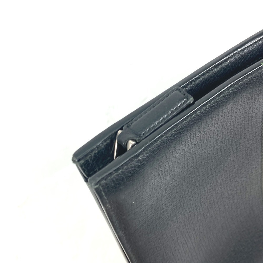 GUCCI Clutch Bag Web Stripe Logo Shoulder Clutch Leather Black - Picture 9 of 15